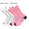 Sports Socks 4Pairs/Set Pro Road Cycling Homens Mulheres Bicicleta Brincável Calcetinos de bicicleta de corrida ao ar livre Ciclismo