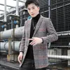 Fashin Men Trench Coat in lana Giacca invernale coreana Slim Fit Uomo lungo Soprabito Business Casual Giacca a vento Steetwear Abbigliamento 210527