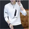 أسود أبيض رجل هوديس البلوز بلوزات crewneck خمر الجمالية ربيع الخريف البوليستر hoddies الملابس للمراهقين 210728