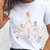 Kadın T-Shirt Kadın T-Shirts tatlı kızı sevimli kadın aile anne t tee karikatür kıyafetleri moda bayan gündelik gömlek grafik tshirt