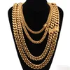 8mm10mm12mm14mm16mm Necklace Miami Cuban Link Chains Stainless Steel Mens 14K Gold Chain High Polished Punk Curb good quality331491876990