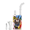 Juice Box Oil Rig Bägare DAB Rigger Hookahs Glas Vatten Bongs Rökning Rör Dabber Cigarette Tillbehör med 14mm led