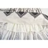 Nomikuma Wysoka talia Spódnice Kobiety Kontrast Kolor Drukowane Linia Mid Calf Spódnica Kobieta Moda Chic Faldas Mujer 3e339 210514