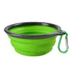 Travel Outdoor Collapsible Dog Cat Feeding Bowls Two Style Pet Water Dish Feeder Silicone Foldable Bowl With Hook 18 Styles To Choose