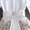 in stock Summer Autumn Fashion Women Turn-down Collar Embroidery Floral Pockets Shirt Dress With Belt Mini Dresses 210428