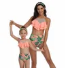 Mor och dotter Kläder Föräldrabarn Baddräkt Floral Bikini Familj Matchande E1803 210610