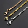 Four Color Twisted Rope Chain Necklaces Hip Hop Rapper 3MM Stainless Steel Chains Choker Minimalist Jewelry For Men