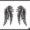 Bijoux de charme Drop Livraison 2021 Creative Niche Design Flying Bird Wings Strass Diamant Boucles d'oreilles à la mode Femmes Exagérée Vent Earri