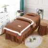 Set di biancheria da letto 4 pezzi Love Beauty Salon Set Biancheria da letto delicata sulla pelle Lenzuola Massaggio Spa Gonna da letto Coprisgabello Federa Copripiumino