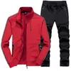 2 peças conjuntos de tracksuit homens plus size l-7xl 8xl jogging sets listred sets esportes terno masculino zíper hoodie + calças sportswear boy y0831