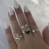 Cluster Rings Alloy Personality Chain Rings's Set Retro Snake Love Ring 6 Piece Dice Toby22