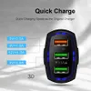 Quick Chargers 3.0 Car Charger Charging 3 Ports USB Mobile Phone Fast Charger Adapter for Huawei Samsung