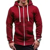 Mäns Hoodies Sweatshirts Bomull Hoodie Casual Half Dome Full Zip Hooded Sweatshirt Kläder Lounge Wear