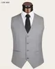 Hommes Noir Gris Costume De Mariage Gilets Pour Hommes Slim Fit Robe Gilet Mâle Formelle Smoking Gilet D'affaires Décontracté Sans Manches Veste 210923