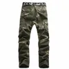 Bawełna Army Urban Odzież Kamuflaż Mężczyźni Wojskowy Styl Kieszeń Tactical Cargo Spodnie Długa Długość Mężczyzna Camo Spodnie 210518