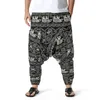 Afrique Hommes Pantalons Coton Elephant Imprimer Pantalons décontractés Hommes Respirant Streetwear Oversize Baggy Mâle Harem Pantalon 210524