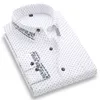 メンズカジュアル花シャツ軽量薄型ファッションプリント長袖スタンダードフィットパッチワークカラー若いドレスシャツ210809