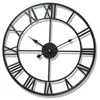 Wall Clocks 40/47/60Cm Antique Large With Roman Numerals Retro Iron Art Hollow Clock Round Home Decor Black Gold Red