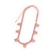 Модная теннисная цепочка с бабочкой, мужские и женские ювелирные изделия в стиле хип-хоп, золото, серебро, розовый Iced Out, бриллиантовые цепочки, ожерелья