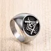 Fraternity Association Masons Ring Rostfritt stål Masonic Mäns Solid Rings Freemasonry Symbol Masonic Smycken