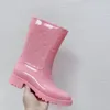 Luxos Estilistas Mulheres Chuva Botas Estilo Inglaterra Impermeável Welly Borracha Chuva Água Sapatos Botas Botins 0209