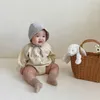 Bambino neonato neonato ragazza carino cotone manica lunga tuta estate nuovo neonato allentato cartone animato coniglio modello di stampa tute 210413