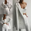 Sexy femmes costume sur mesure mode élégant revers à revers Blazer 2 pièces (veste + pantalon) Smart décontracté tenue quotidienne 211019
