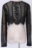 Blouses Femmes Chemises Sexy Femmes Dames Dentelle Bodycon Floral Slim Zipper Blouse Crop Tops À Manches Longues Party Club Tenues Vêtements Clubwear