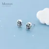 925 Sterling Silver Creative Retro Skull Stud Earring Trendy Street Punk Style Ear Pin for Men Women Fine Jewelry 210707