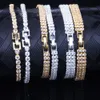 Fashion Cubic Zirconia Tennis Bracelets Bangle Gold Silver Color Charm Bracelet For Women Bridal Wedding Party Jewelry