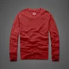 Ankomst Långärmad Män T Shirt Solid Färg Bomull Underhirt Blank Underkläder O Neck 210726