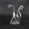 Partihandel tjock hård miniåtervinningsglas dab rigg bongs med kupol spikrökning vatten olje brännare banger pipe hookah