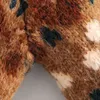 ビンテージ女性緩い刺繍Vネックニットカーディガン秋ファッションレディースパッチワークセーター女性特大ニット210515