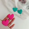 Сердца для сердца серьги для женщин Корейский геометрический милый конфеты цвет красный зеленый серьги девочка дочерние подарки 2022 сладкие украшения