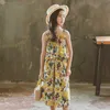 Summer Girls Clothing Set Sleeveless Flower Print Tops and Wide Leg Pants Korean Children Suspenders Outfit Teenage Clothes 210622