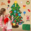 Kids DIY Felt Kerstboom Kerstdecoratie voor Home Navidad 2022 Nieuwjaar Geschenken Kerst Ornamenten Santa Claus Xmas Tree 100st