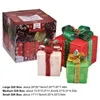 زينة عيد الميلاد 3 قطع الإضاءة هدية صناديق مع الانحناء الداخلي مربع هدايا المنزل عيد الميلاد cristmas الحلي سنة 2022