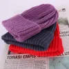Höst vinter kvinnor stickad hatt godis färg varma beanie ull boll kepsar stickar hattar