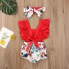 Rompers Born Infant Baby Girls Bodysuits Jumpsuit Summer Fruits Print Sleeve Square Neck Princess Clothes