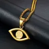 Hip Hop Jewelry Tarnish Free Stainls Steel Devil Eye Pendant Necklace Bling Rhintone Evil Ey Necklace For Men