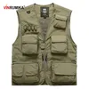 Large Size S-7XL Uomo Summer Outdoor Fishing Mesh Vest Jacket Man Jungle Tactical Multi Tasche Travel Pography Gilet 211111