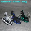 Submarino Silicona pipa de agua Bongs Percoladores pipas de agua tubo shisha Con tazón de vidrio Mini plataformas dab clavos de cuarzo banger