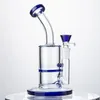 핑크 유리 봉 8 인치 물 담뱃대 5mm 두꺼운 Dab 장비 물 파이프 그릇 Beecomb 샤워 헤드 Perc Bongs Heady Mini Pipe Wax Oil Rigs 흡연 구부러진 튜브 LXMD21401