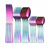 Rose Gold Cutlery Set Fork Spoon Knife Stainless Steel Cutlery Set 20Pcs Kitchen Tableware Dinnerware Dinner Set Drop 211012