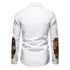 Afryki Patchwork Oxford Koszula Mężczyźni Spring Classic Fit Długi Rękaw Sukienka Koszule Męskie Przypadkowe Przycisk Down Chemise Homme 210522