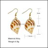 Charm Earrings Jewelry Yamog Natural Conch Shell Bohemian Women Alloy Earring Hook European Beach Vacation Party Ear Drop Ornaments Aessorie