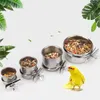 Andere vogelbenodigdheden Feeder Parrot Hangende kooi roestvrijstalen voedselkom Pet Water Cup Cockatiel Container kipaccessoires Budgerigar