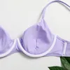 Sexy Femmes Push Up Bikini Set Maillots De Bain Violet Maillot De Bain Fille High Cut Maillot De Bain D'été Biquini Beachwear Bikinis De Praia 210520