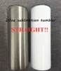 Sublimatie Straight Tumbler 20oz Skinny Tumblers 304 Rvs Slanke Cup Vacuüm Geïsoleerde Reis Mok met Lids US Puerto Rico Gratis schip