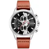 Luxury Brand Mens Chronograph Quartz Watch Men Fashion Military Sport Wristwatches Leather Waterproof Analog Male Clock